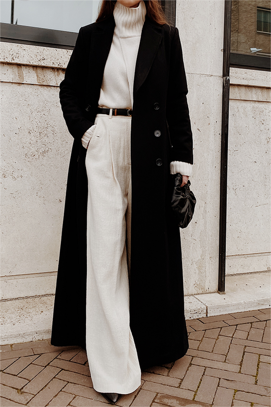 Marie-Blanche - Manteau Long en Laine Uni