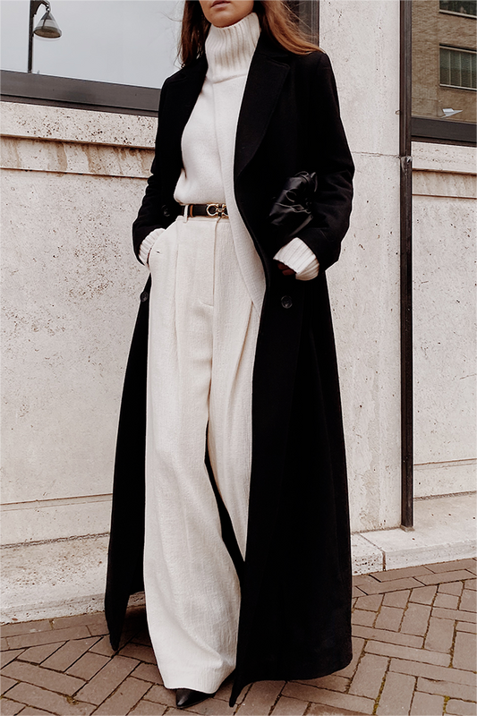 Marie-Blanche - Manteau Long en Laine Uni