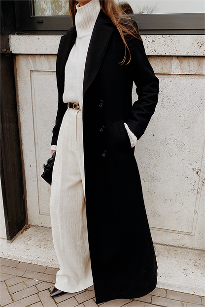 Marie-Blanche - Manteau Long en Laine Uni