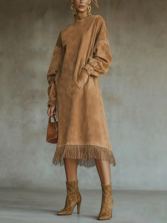 Aurore | Robe en Suédine à Franges