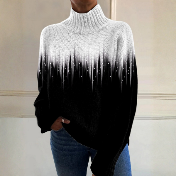 Françoise | Pull Col Montant Dégradé Intemporel