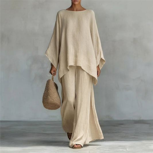Cristina | Ensemble Deux Pièces à Manches Longues et Pantalon Large
