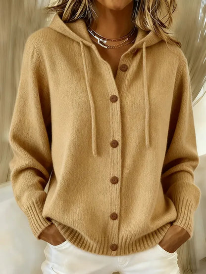 Brigitte | Cardigan Sweat à Capuche Boutonné Cocooning