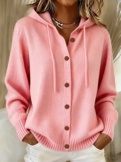 Brigitte | Cardigan Sweat à Capuche Boutonné Cocooning