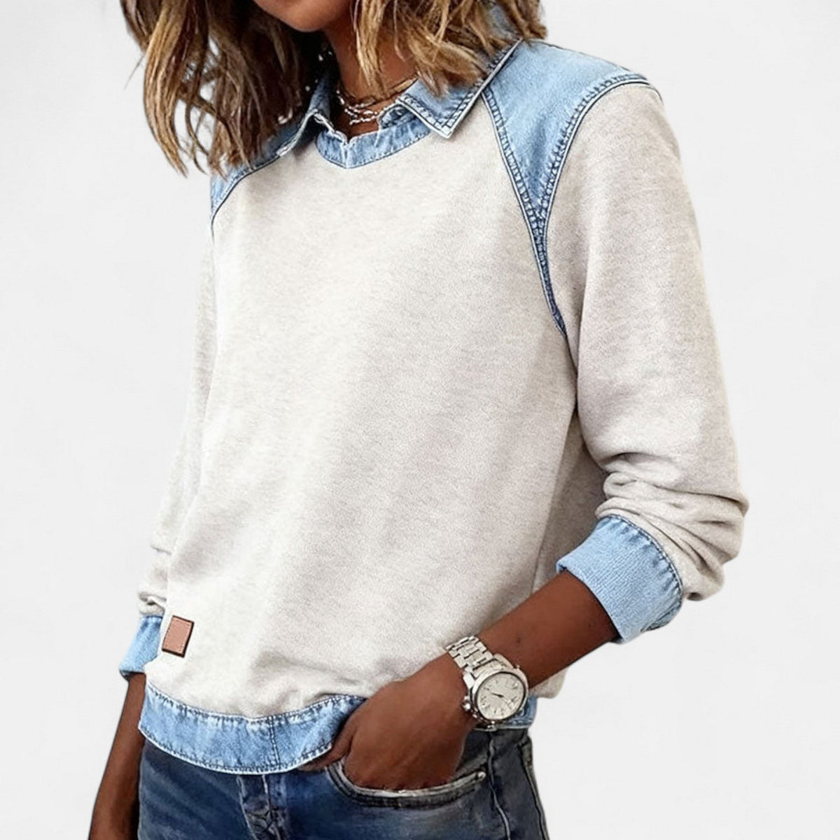 Gloria | Pull Bicolore Contrasté