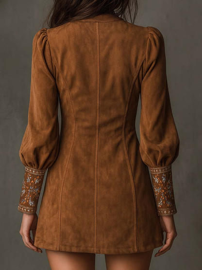 Suzanne | Robe Courte Effet Suédine
