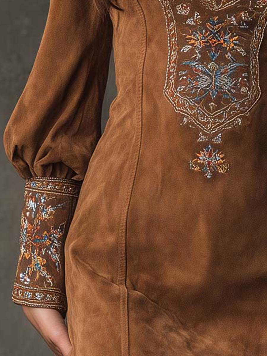 Suzanne | Robe Courte Effet Suédine