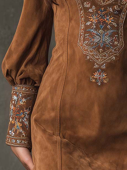 Suzanne | Robe Courte Effet Suédine