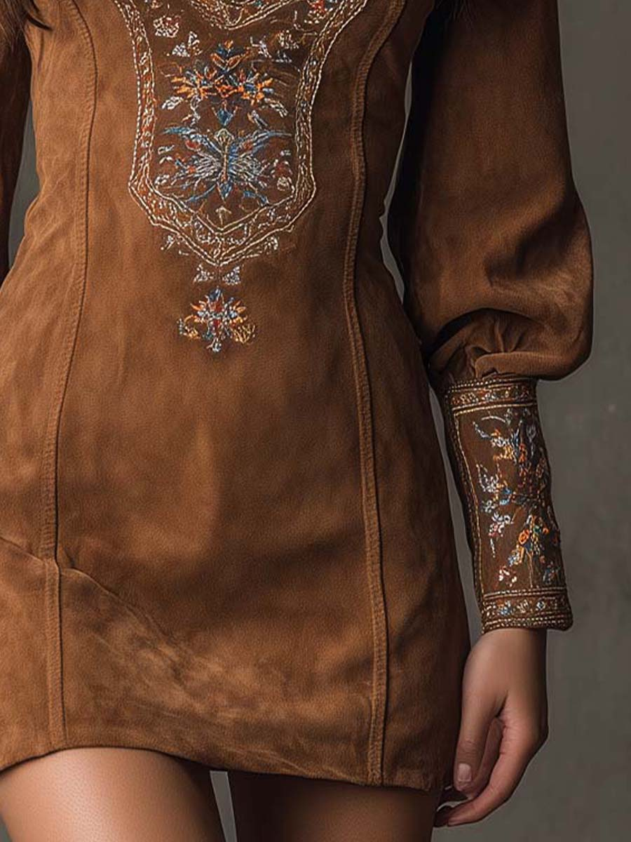 Suzanne | Robe Courte Effet Suédine