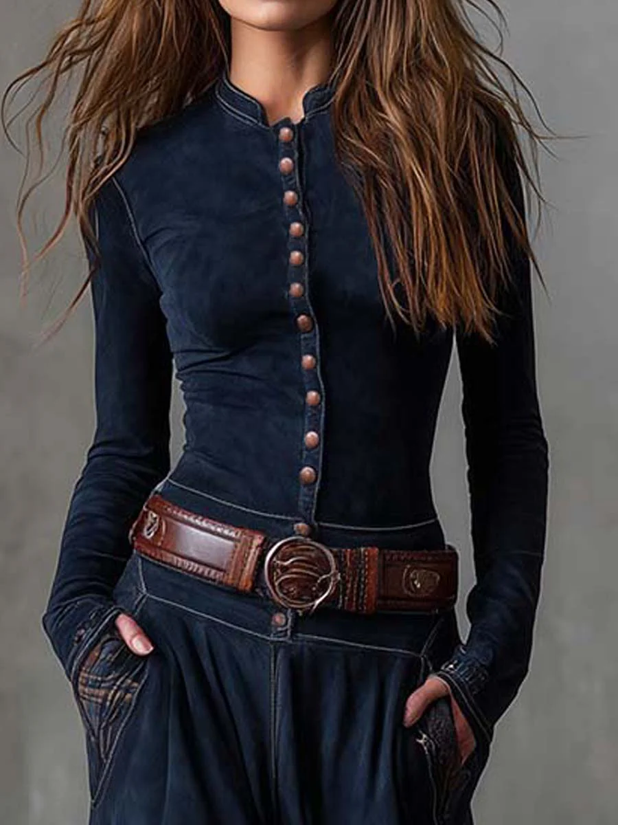 Eléa - Robe Maxi en Suédine avec Ceinture