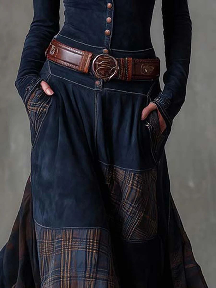 Eléa - Robe Maxi en Suédine avec Ceinture