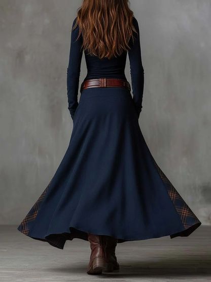 Apolonie - Robe Maxi en Suédine avec Ceinture