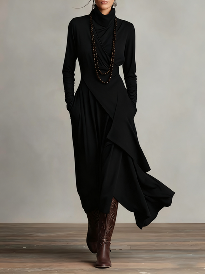 Iris | Robe Maxi Violette Asymétrique Plissée