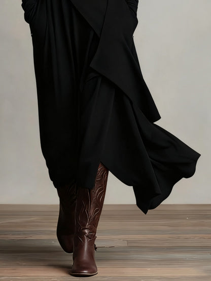 Iris | Robe Maxi Violette Asymétrique Plissée