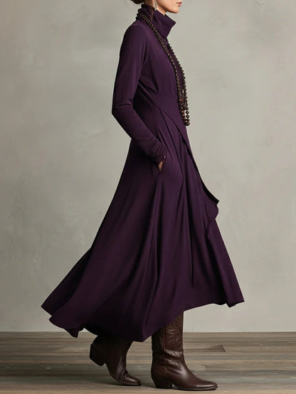 Iris | Robe Maxi Violette Asymétrique Plissée