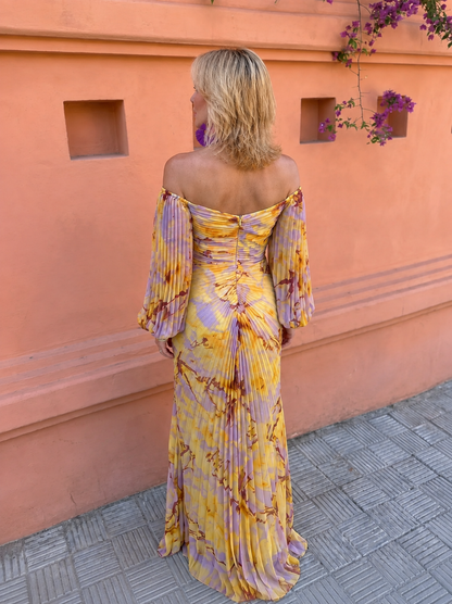 Éloane - Robe Longue Fleurie à Décolleté Plongeant