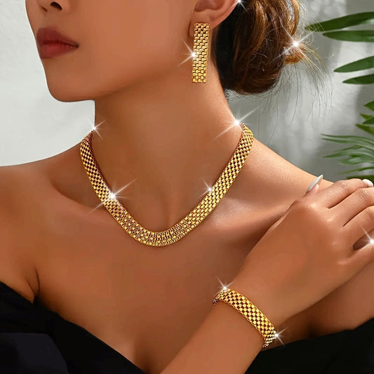 Aurélie™ | Set Collier Long, Bracelet & Boucles d'Oreilles Raffiné