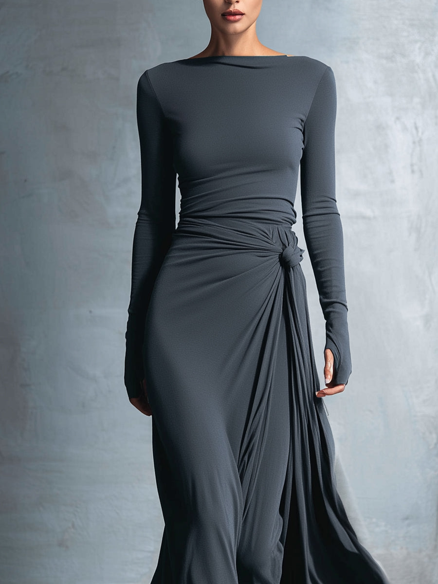 Edmée - Robe Maxi à Nœud Latéral