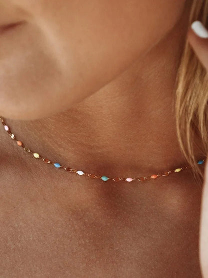 Honor | Fin emaljchoker, guld