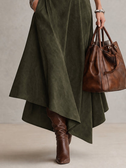Marie-Cécile - Ensemble Col Roulé et Jupe Asymétrique