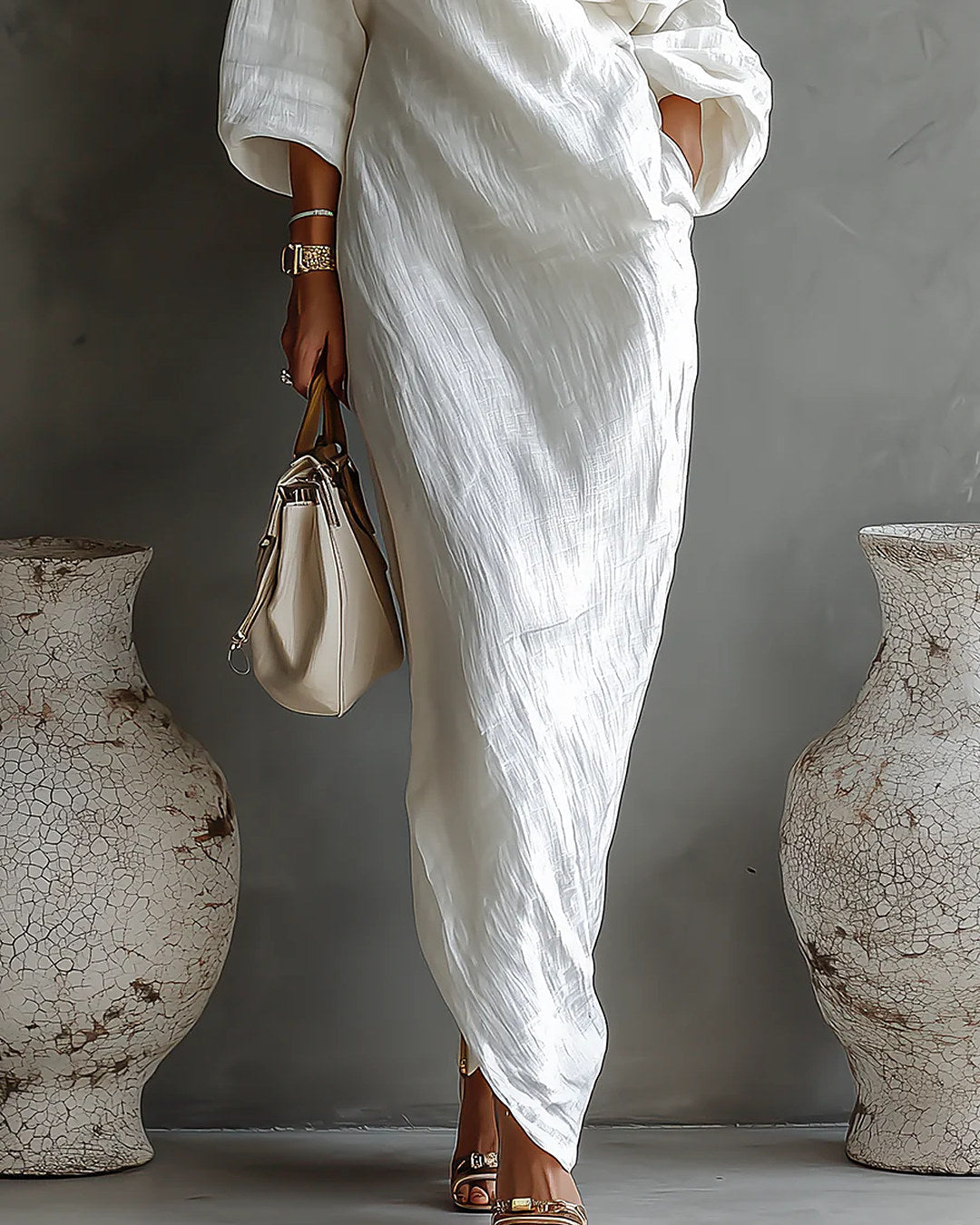 Élise | Robe Longue Une Épaule Blanche Élégante