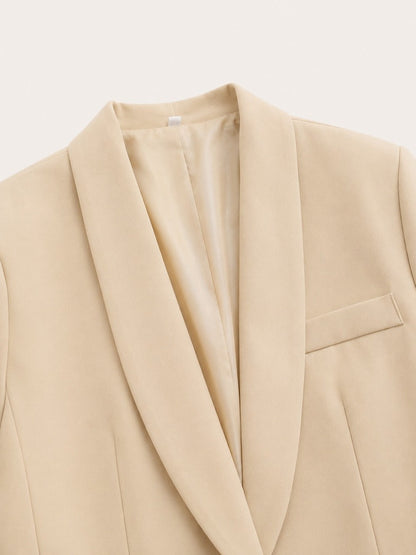 Sybille - Ensemble Deux Pièces Blazer Col Châle Ceinturé et Pantalon Large
