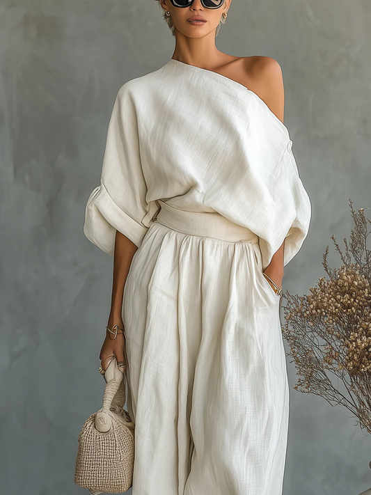 Magali | Ensemble Top Une Épaule et Pantalon Large