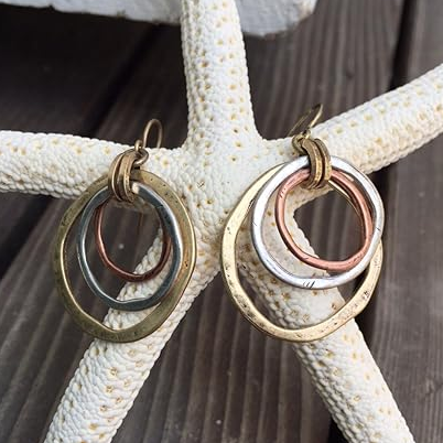 Henriette™ | Boucles d'Oreilles Vintage Bicolores Or & Argent