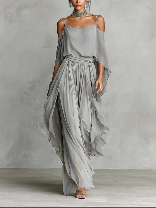 Daphné | Ensemble en Mousseline Gris