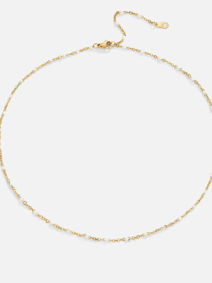 Fern | Halsband med vita pärlor, guld