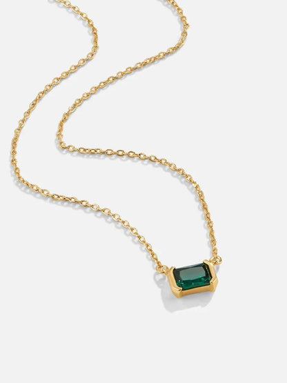 Esther | Halsband med smaragdslipat hänge, guld