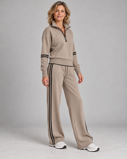 Élisabeth - Ensemble Pull Demi-Zip et Pantalon Large