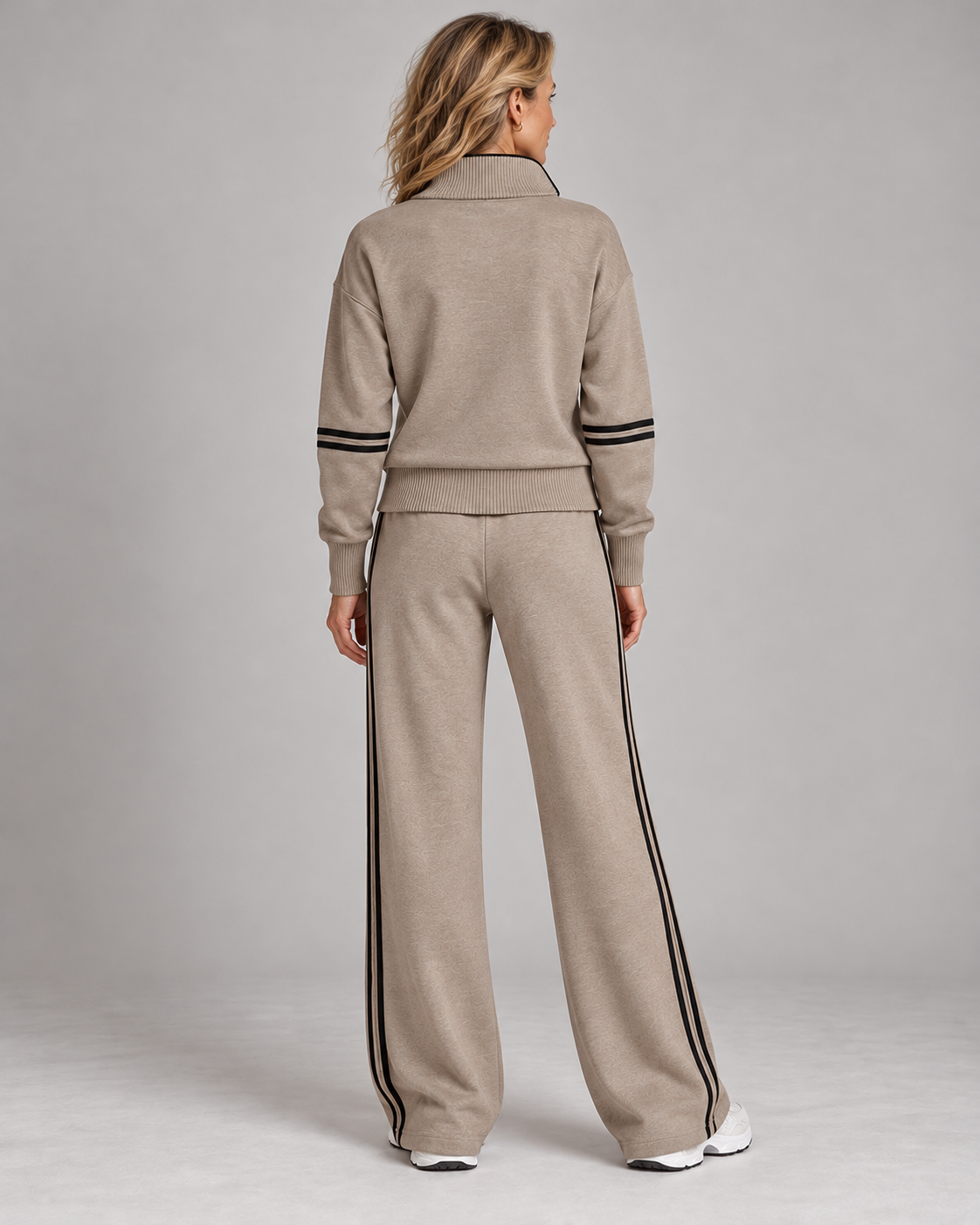 Élisabeth - Ensemble Pull Demi-Zip et Pantalon Large