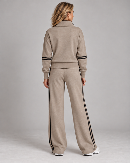 Élisabeth - Ensemble Pull Demi-Zip et Pantalon Large