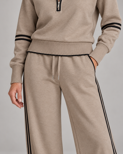 Élisabeth - Ensemble Pull Demi-Zip et Pantalon Large