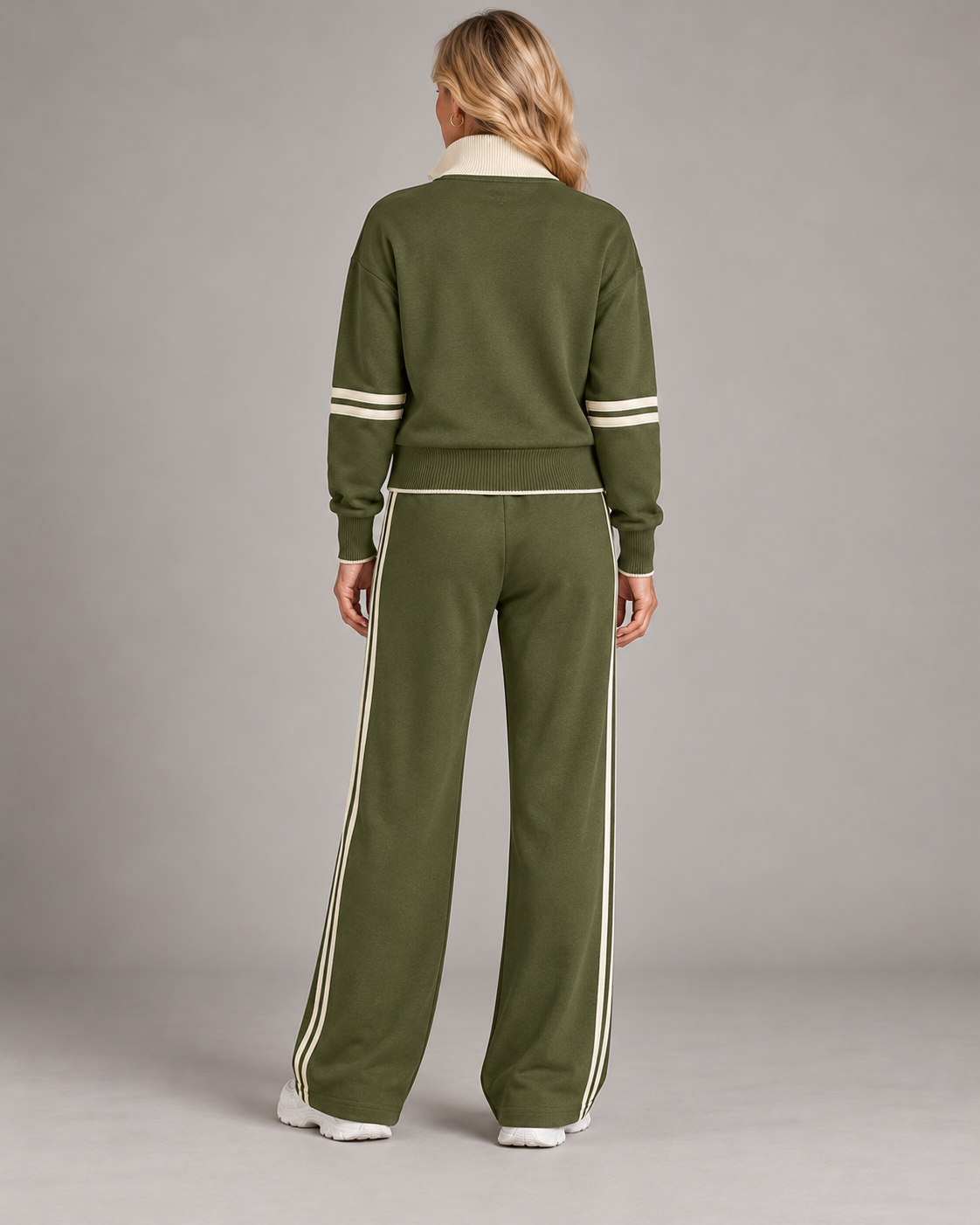 Élisabeth - Ensemble Pull Demi-Zip et Pantalon Large