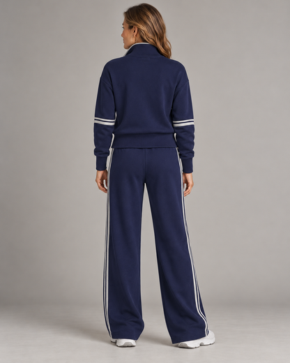 Élisabeth - Ensemble Pull Demi-Zip et Pantalon Large