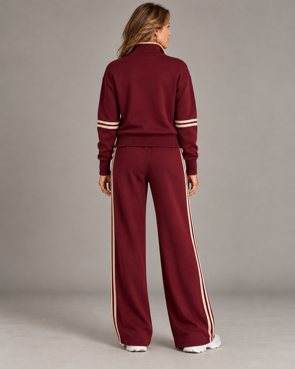 Élisabeth - Ensemble Pull Demi-Zip et Pantalon Large