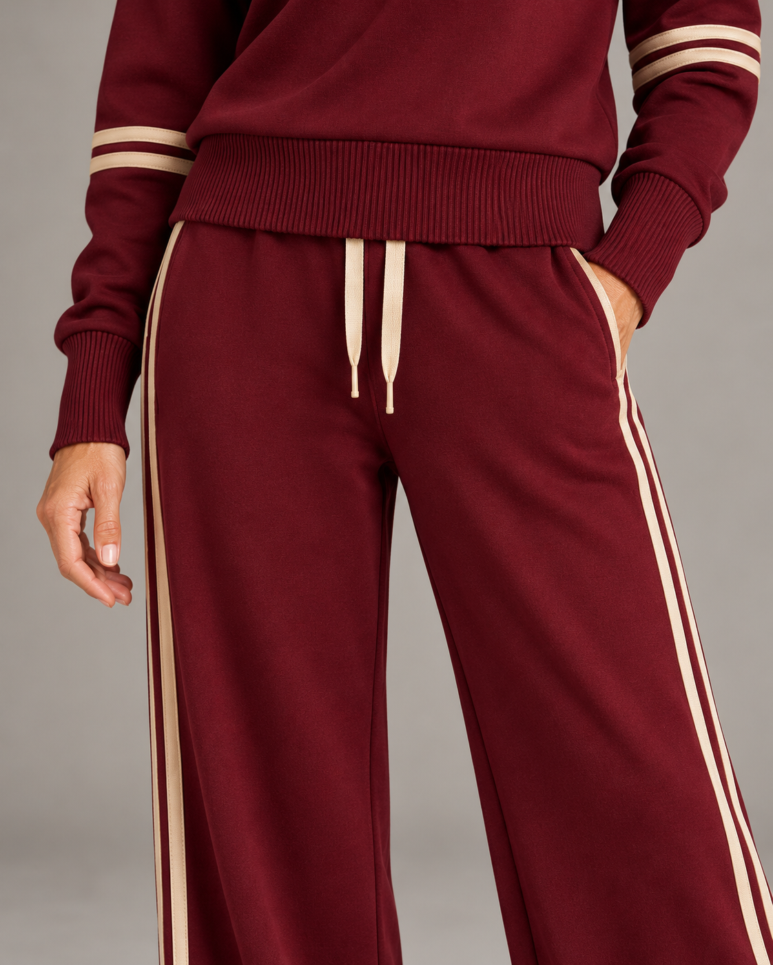 Élisabeth - Ensemble Pull Demi-Zip et Pantalon Large