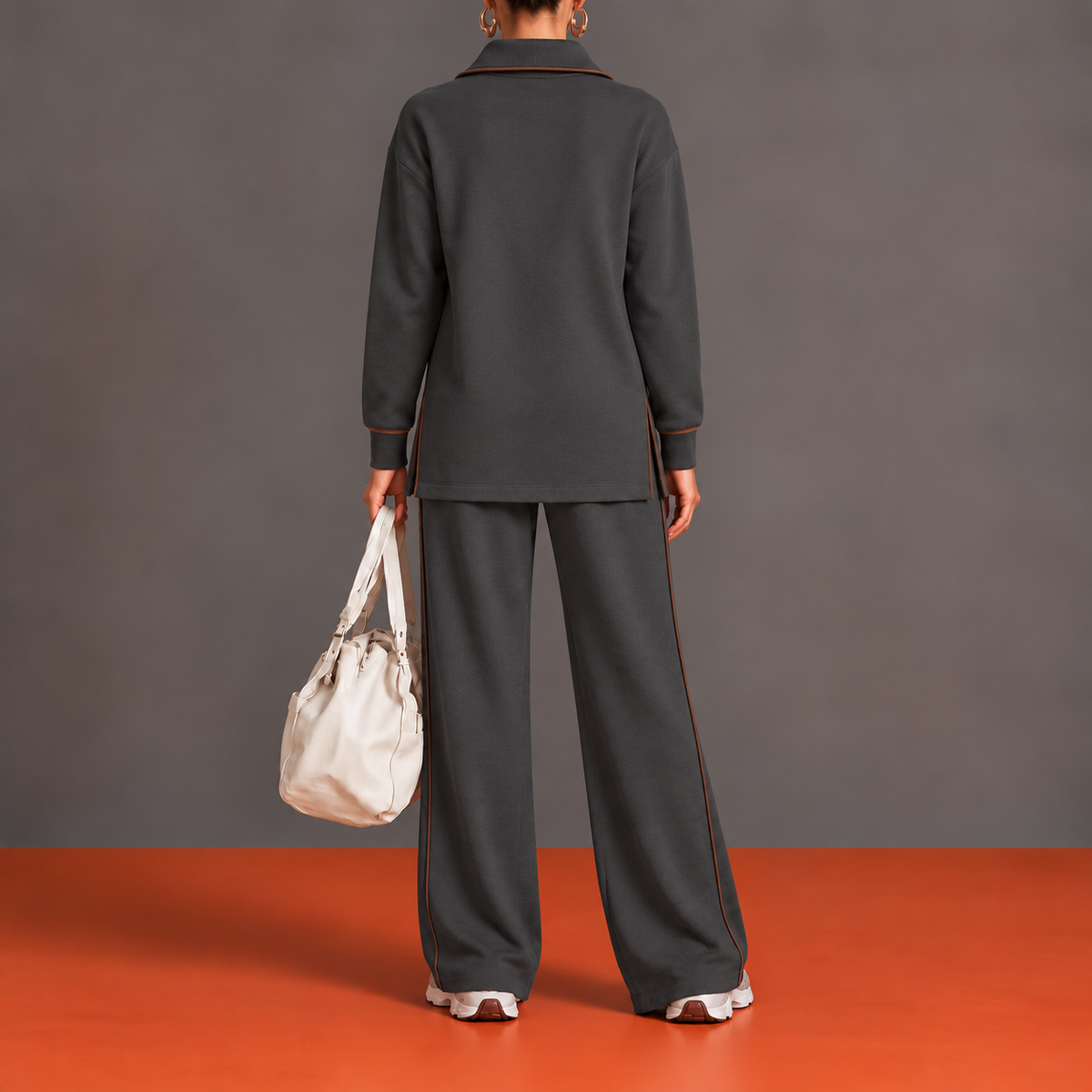 Isabeau - Ensemble Tunique Demi-Zip et Fentes Latérales