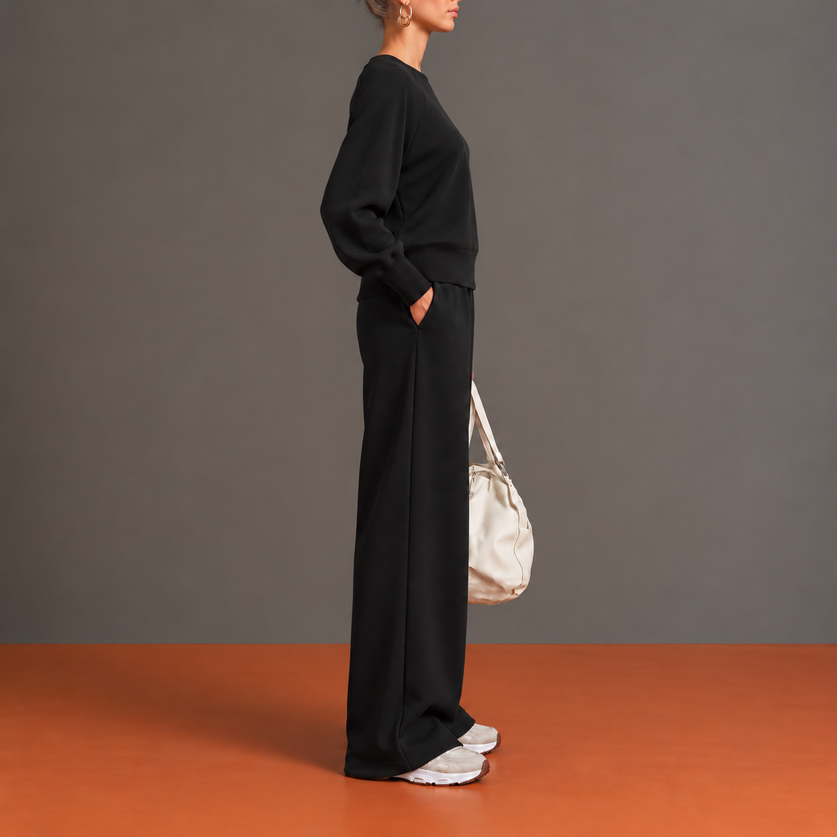 Marjolaine - Ensemble Encolure Large Arrondie et Manches Raglan