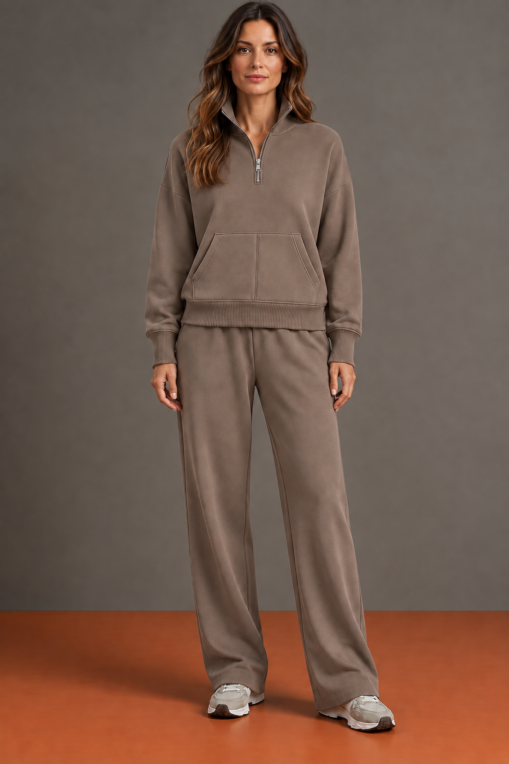 Camille - Ensemble Demi-Zip et Pantalon Droit