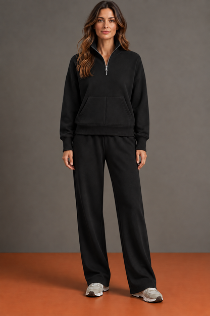 Camille - Ensemble Demi-Zip et Pantalon Droit