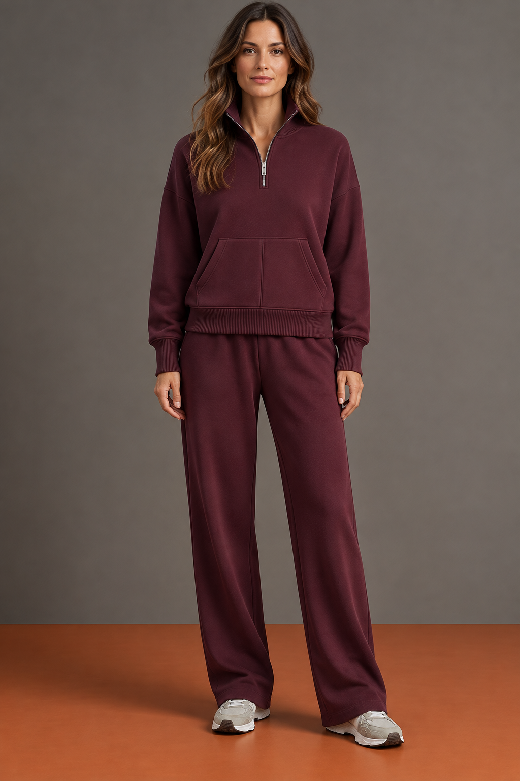 Camille - Ensemble Demi-Zip et Pantalon Droit