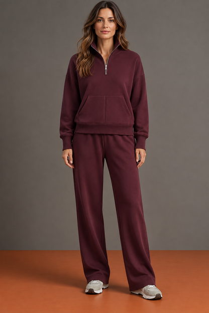 Camille - Ensemble Demi-Zip et Pantalon Droit