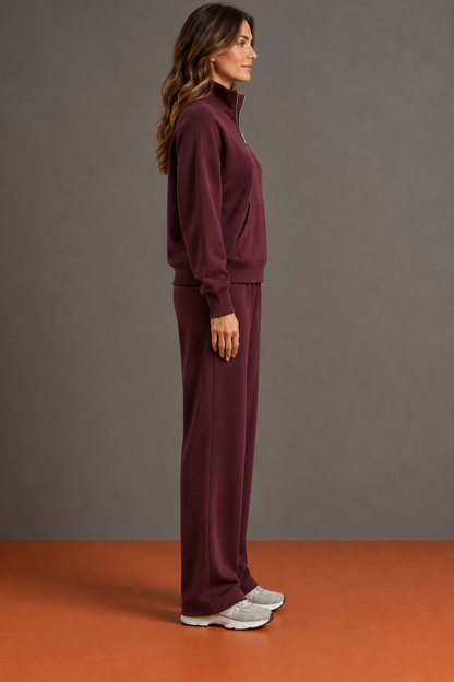 Camille - Ensemble Demi-Zip et Pantalon Droit