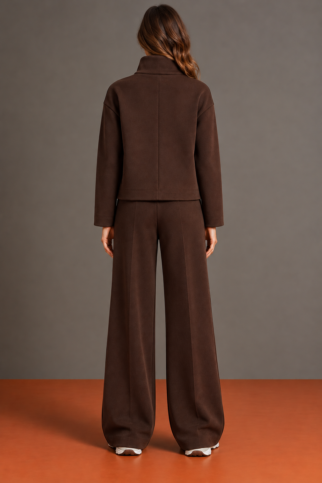 Aurélie - Ensemble Veste à Col Montant et Pantalon Palazzo