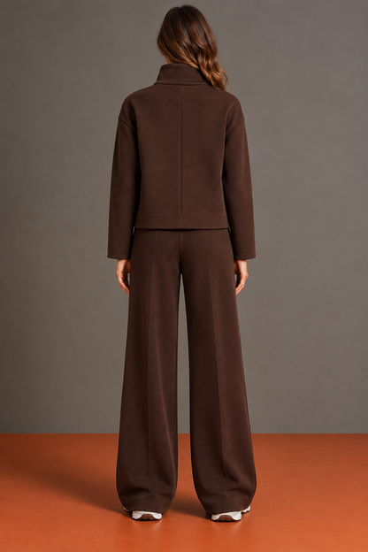 Aurélie - Ensemble Veste à Col Montant et Pantalon Palazzo