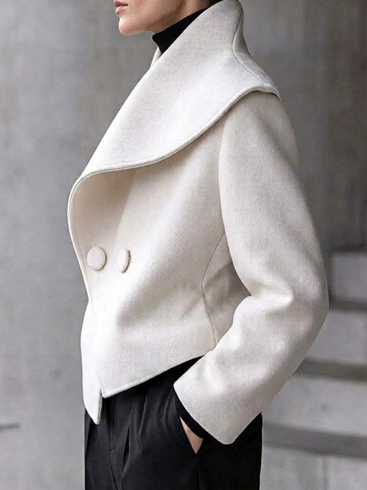 Marie-Bénédicte - Veste à Col Asymétrique Sculptural