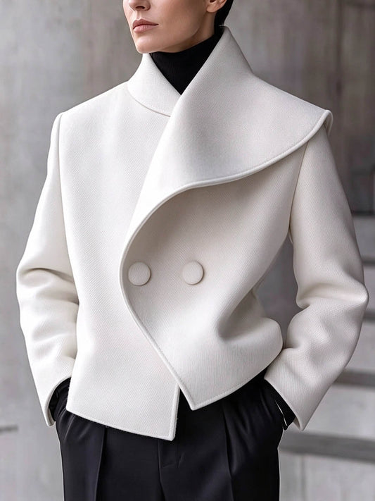 Marie-Bénédicte - Veste à Col Asymétrique Sculptural